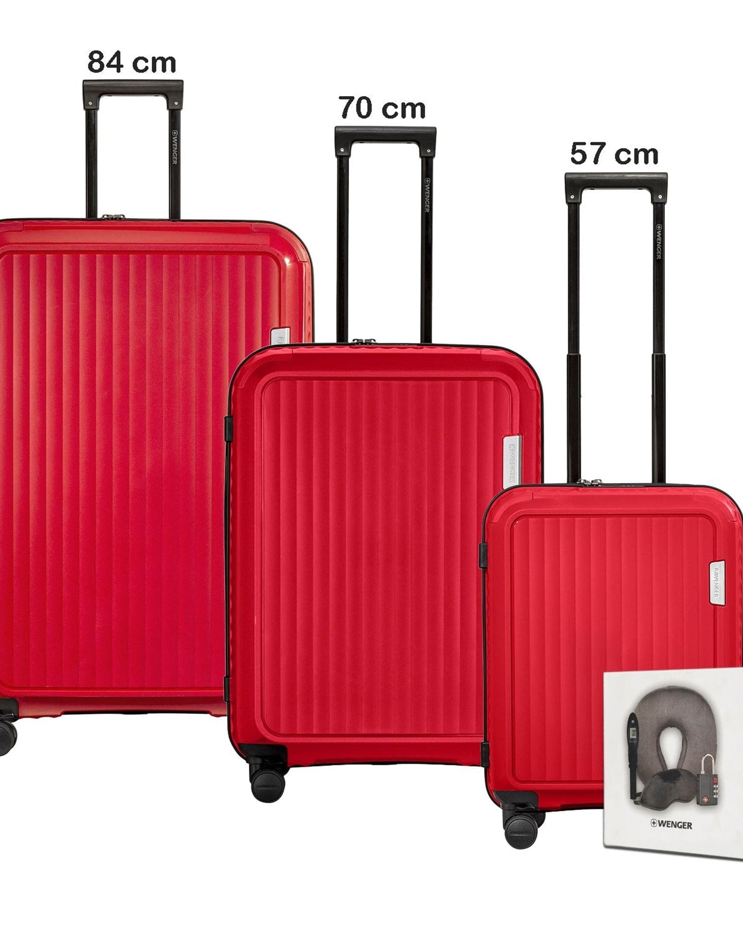 Wenger Optimo Set of 3 Trolley 54+68+81cm + Free Travel Acessories