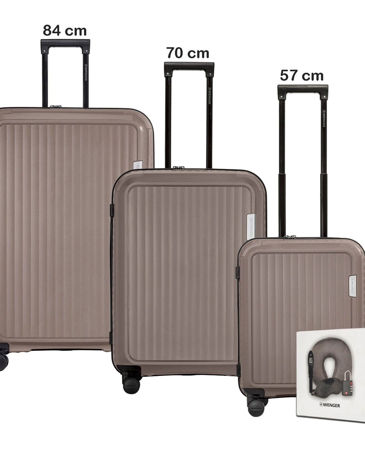 Wenger Optimo Set of 3 Trolley 54+68+81cm + Free Travel Acessories
