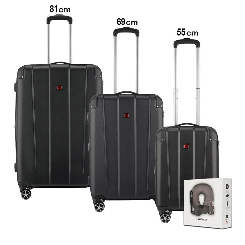 Wenger Protector Set of 3 Trolley 55+69+81cm + Free Travel Acessories
