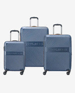 Delsey Paris Securitech Patrol 4 Expandable Luggage Double Wheel Trolley Set