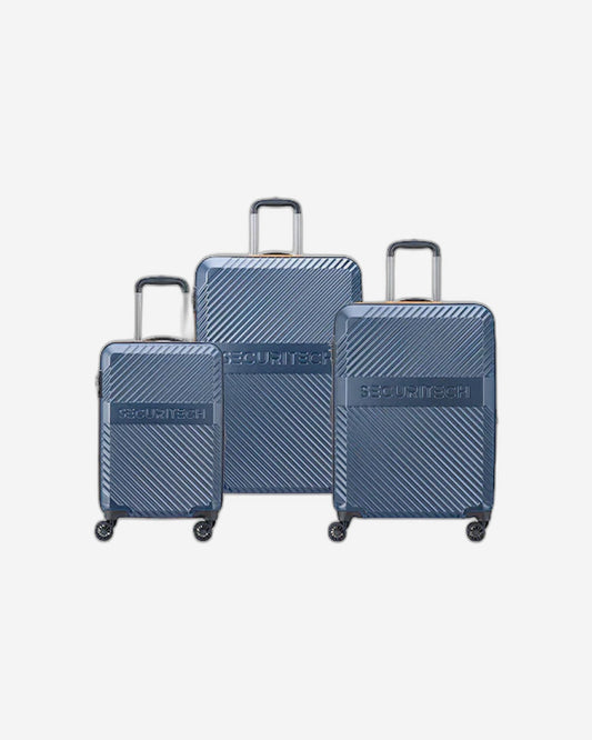 Delsey Paris Securitech Patrol 4 Expandable Luggage Double Wheel Trolley Set