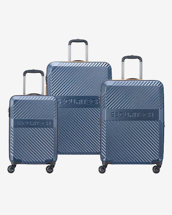Delsey Paris Securitech Patrol 4 Expandable Luggage Double Wheel Trolley Set