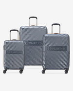 Delsey Paris Securitech Patrol 4 Expandable Luggage Double Wheel Trolley Set