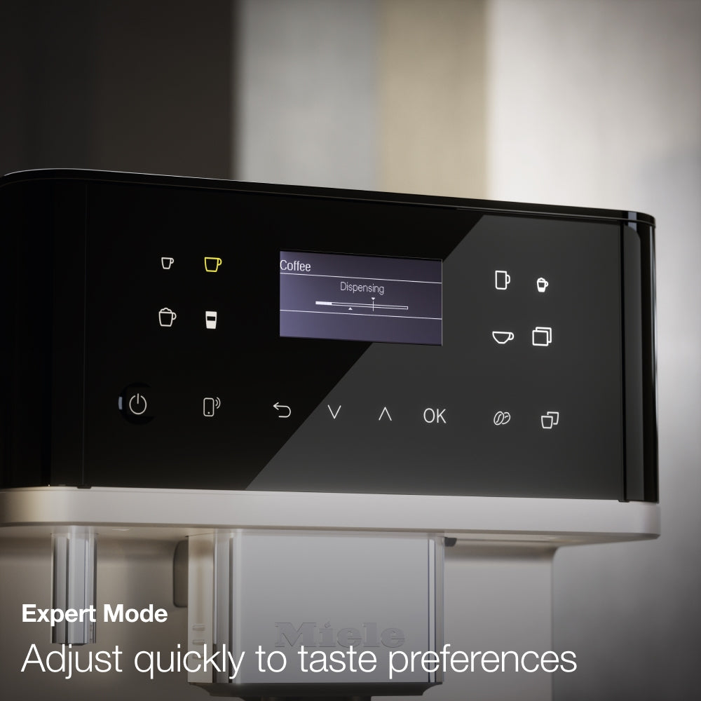 Miele CM 6560 MilkPerfection Automatic Bean-to-Cup Coffee Machine - OneTouch for Two, AromaticSystem, 8 individual profiles, DoubleShot, WiFi-compatible, LED lighting, in Graphite Grey Pearl Finish