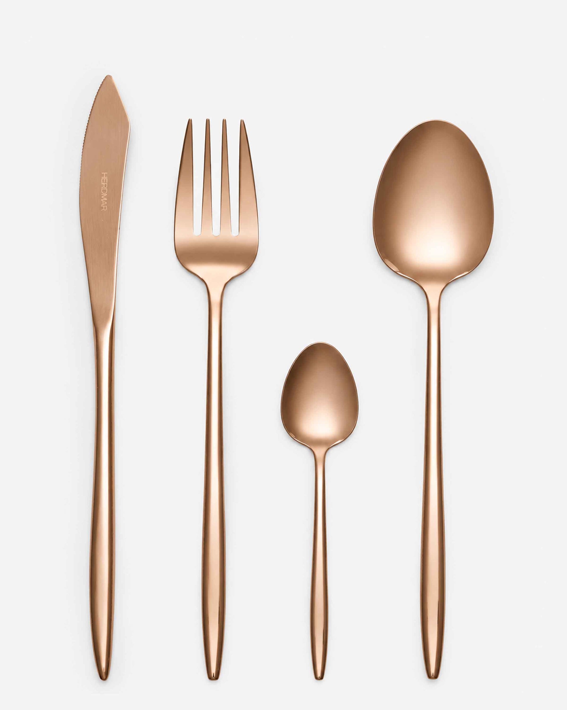 Grace Mirror Polished Copper Pvd 24 Pc Cutlery Set