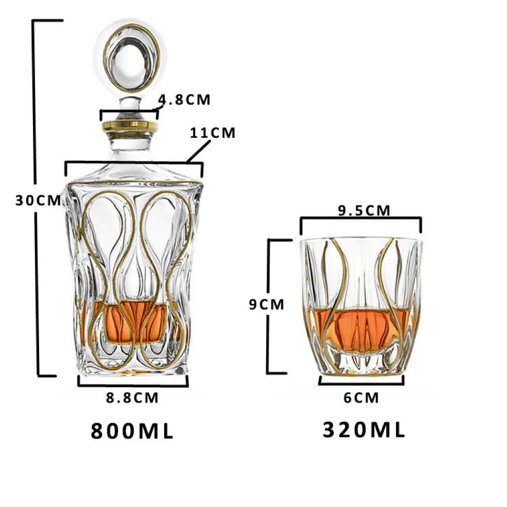 Bohemia Ocean Decanter Non Lead With Gold