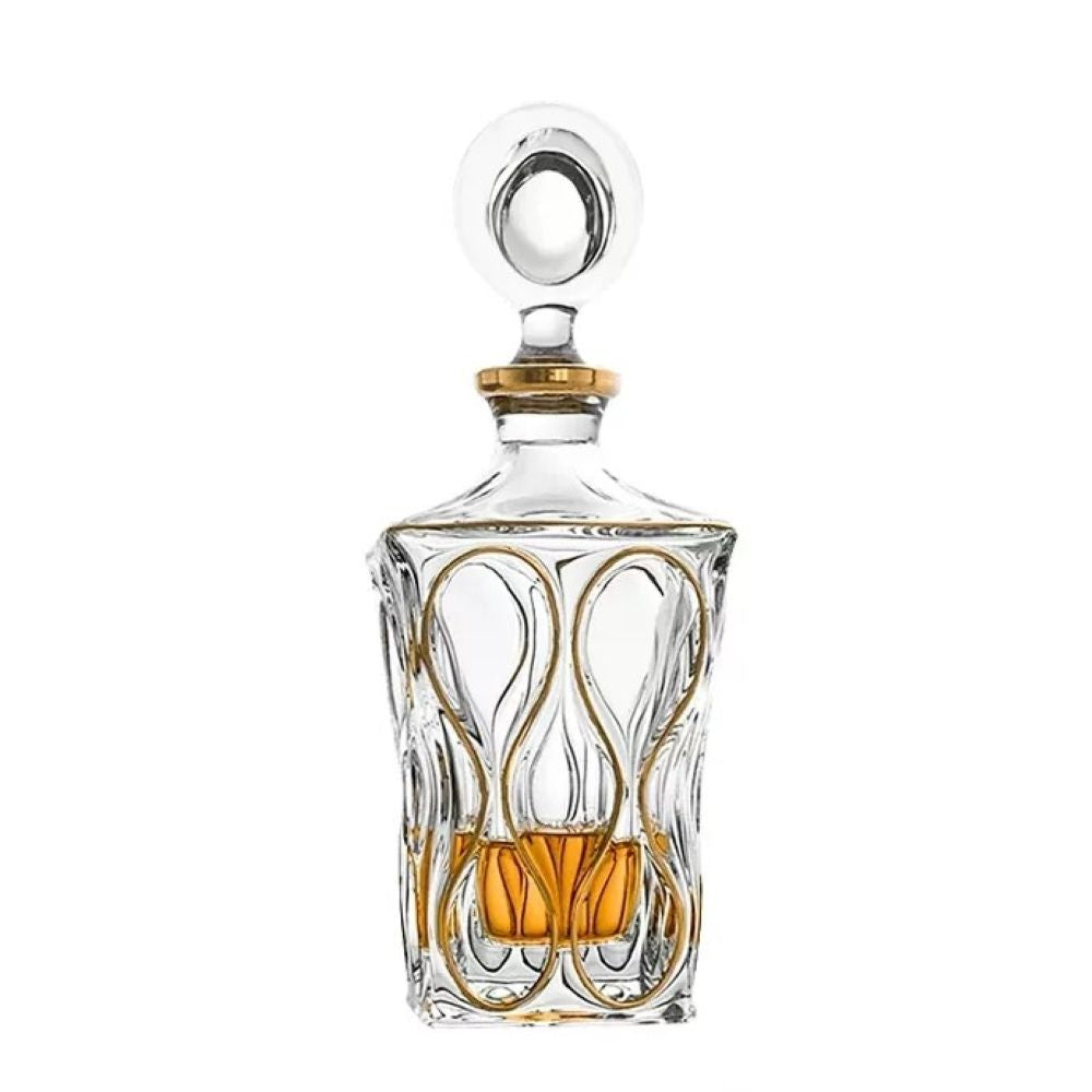 Bohemia Ocean Decanter Non Lead With Gold
