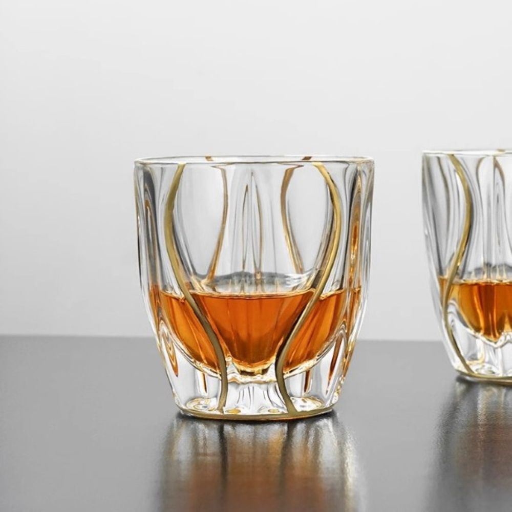 Bohemia Ocean DOF Non Lead With Gold - Set of 6 Piece