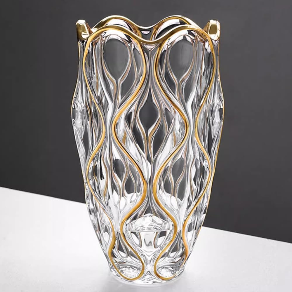 Bohemia Ocean Vase Non Lead With Gold