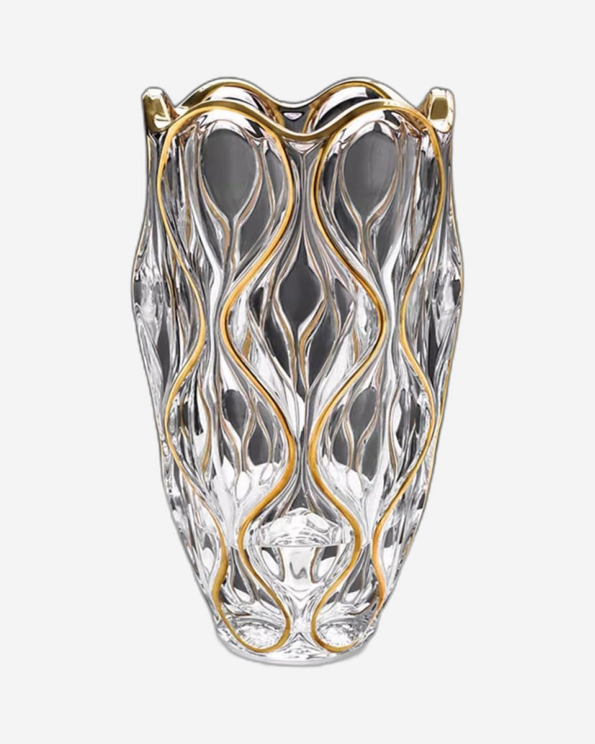 Bohemia Ocean Vase Non Lead With Gold