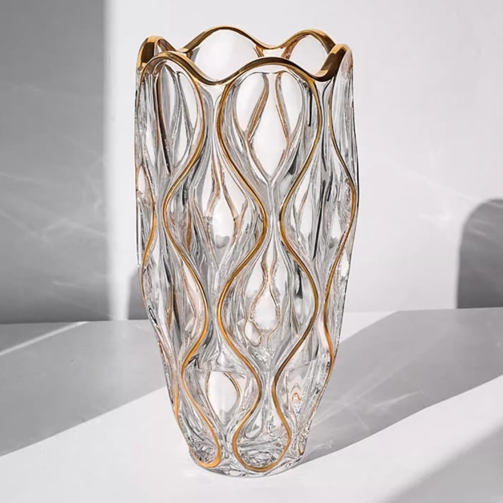 Bohemia Ocean Vase Non Lead With Gold