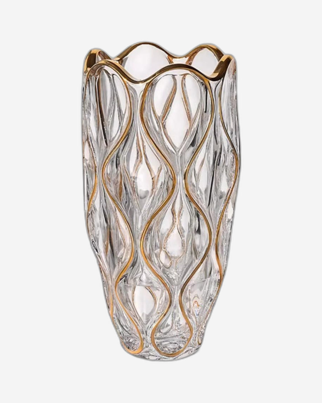 Bohemia Ocean Vase Non Lead With Gold