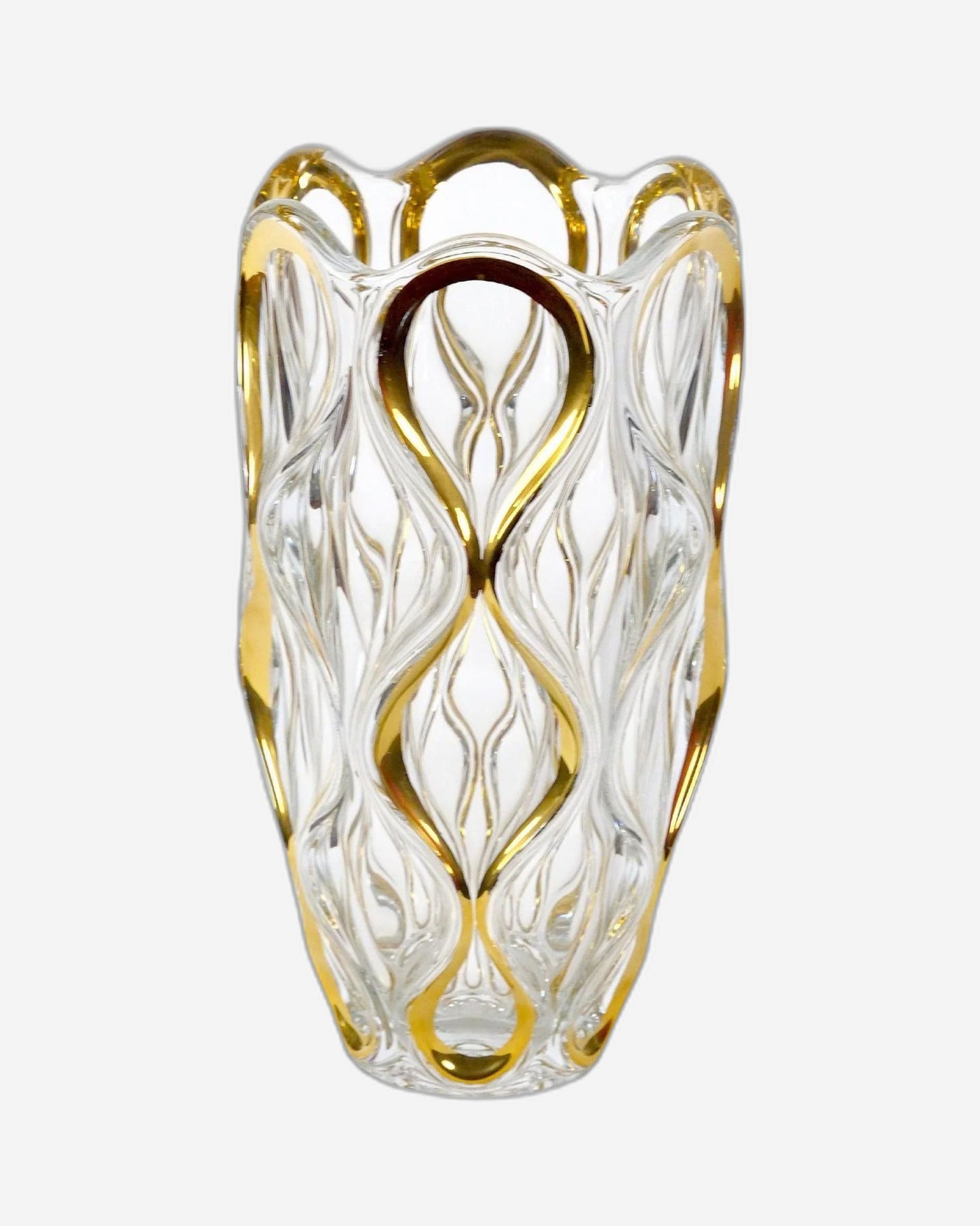 Bohemia Ocean Vase Non Lead With Gold