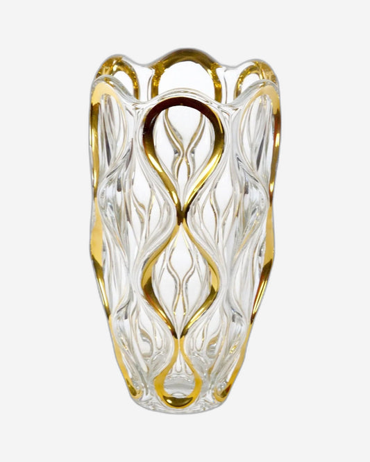 Bohemia Ocean Vase Non Lead With Gold