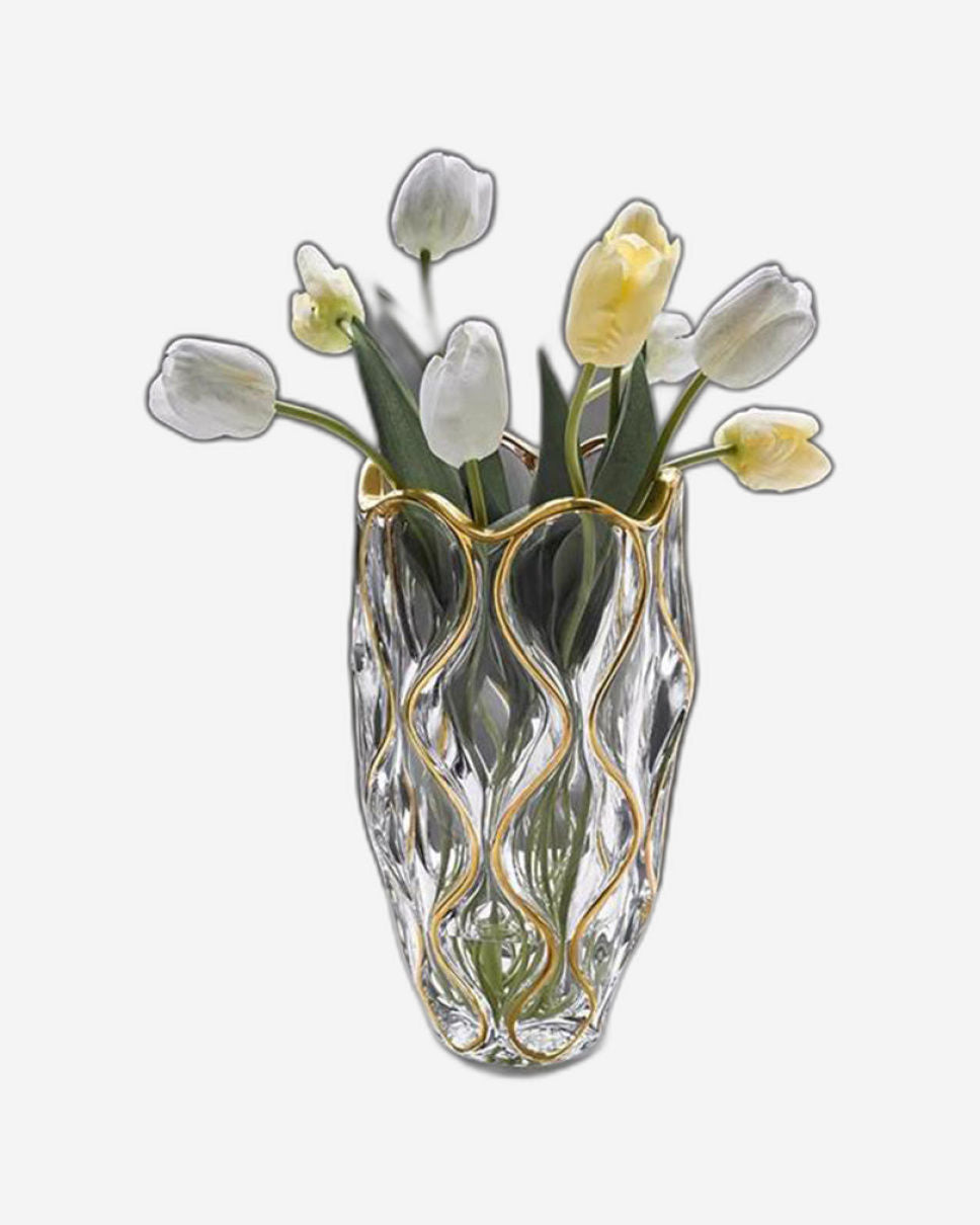 Bohemia Ocean Vase Non Lead With Gold