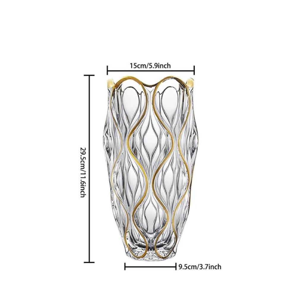Bohemia Ocean Vase Non Lead With Gold