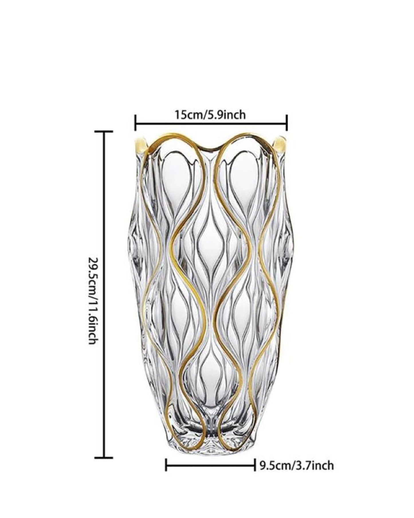 Bohemia Ocean Vase Non Lead With Gold