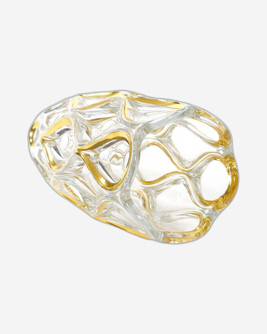 Bohemia Ocean Vase Non Lead With Gold