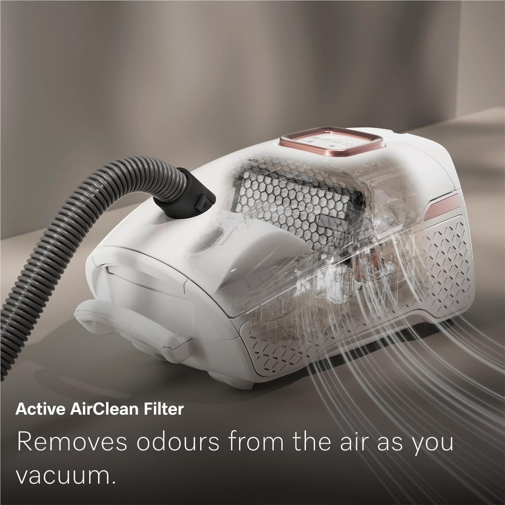 Miele Guard L1 Cat & Dog Bagged Cylinder Vacuum with Odour-Reducing Active AirClean Filter, TurboTeQ and AllTeQ Floorheads, LED Display, in Obsidian Black