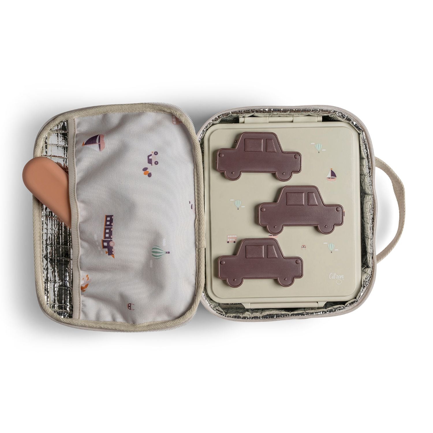 Citron Vehicles Insulated Square Lunchbag