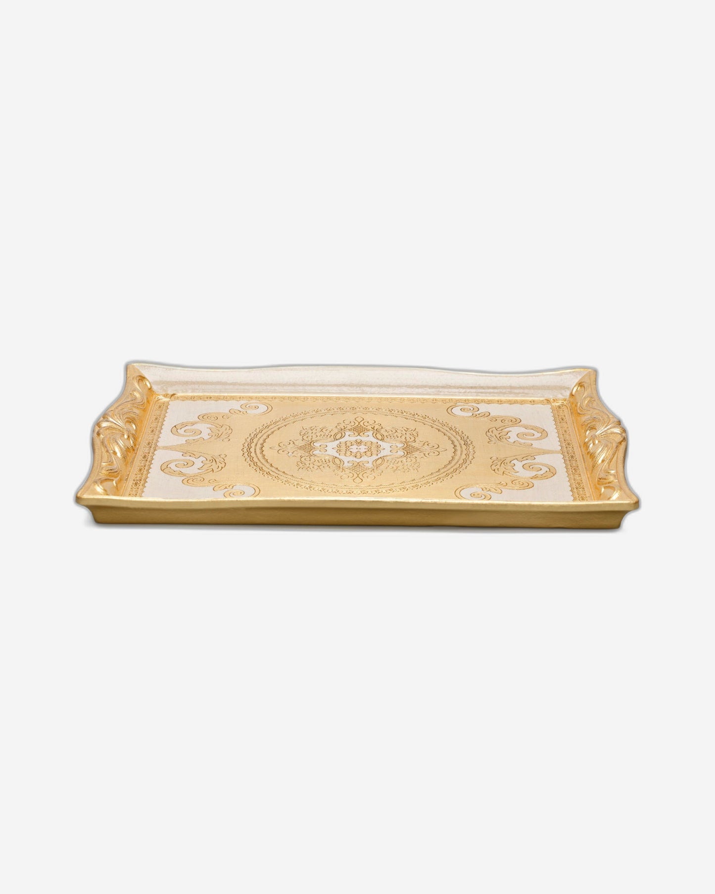 Sezzatini Elisei Oro Avario Medium Rect Tray With Lily Handles - VL-246-4-3452