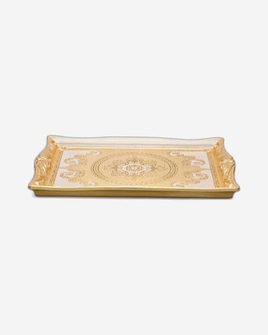 Sezzatini Elisei Oro Avario Medium Rect Tray With Lily Handles - VL-246-4-3452