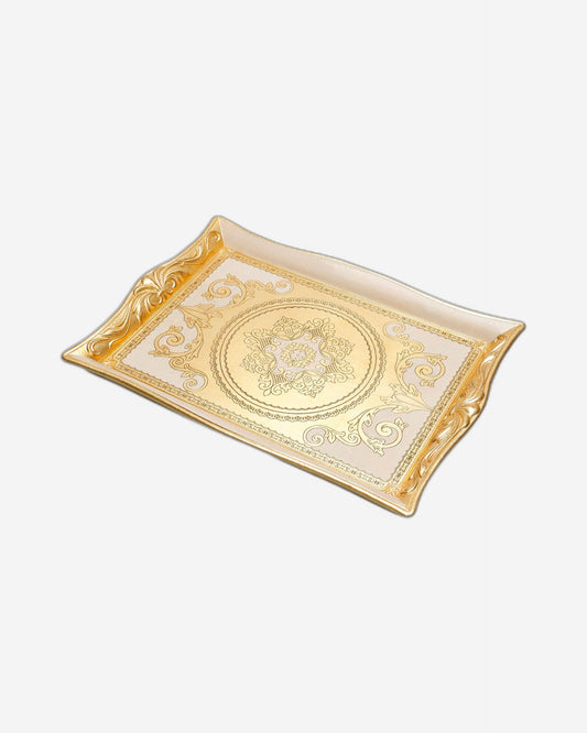 Sezzatini Elisei Oro Avario Large Rect Tray With Lily Handles - VL-246-5-3452