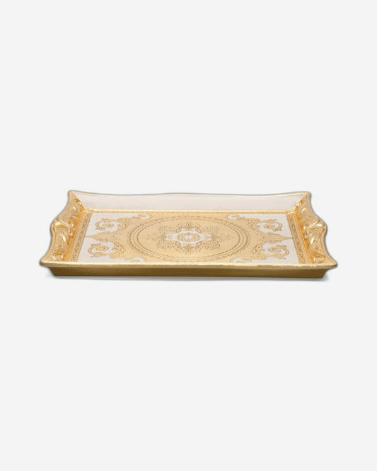 Sezzatini Elisei Oro Avario Large Rect Tray With Lily Handles - VL-246-5-3452