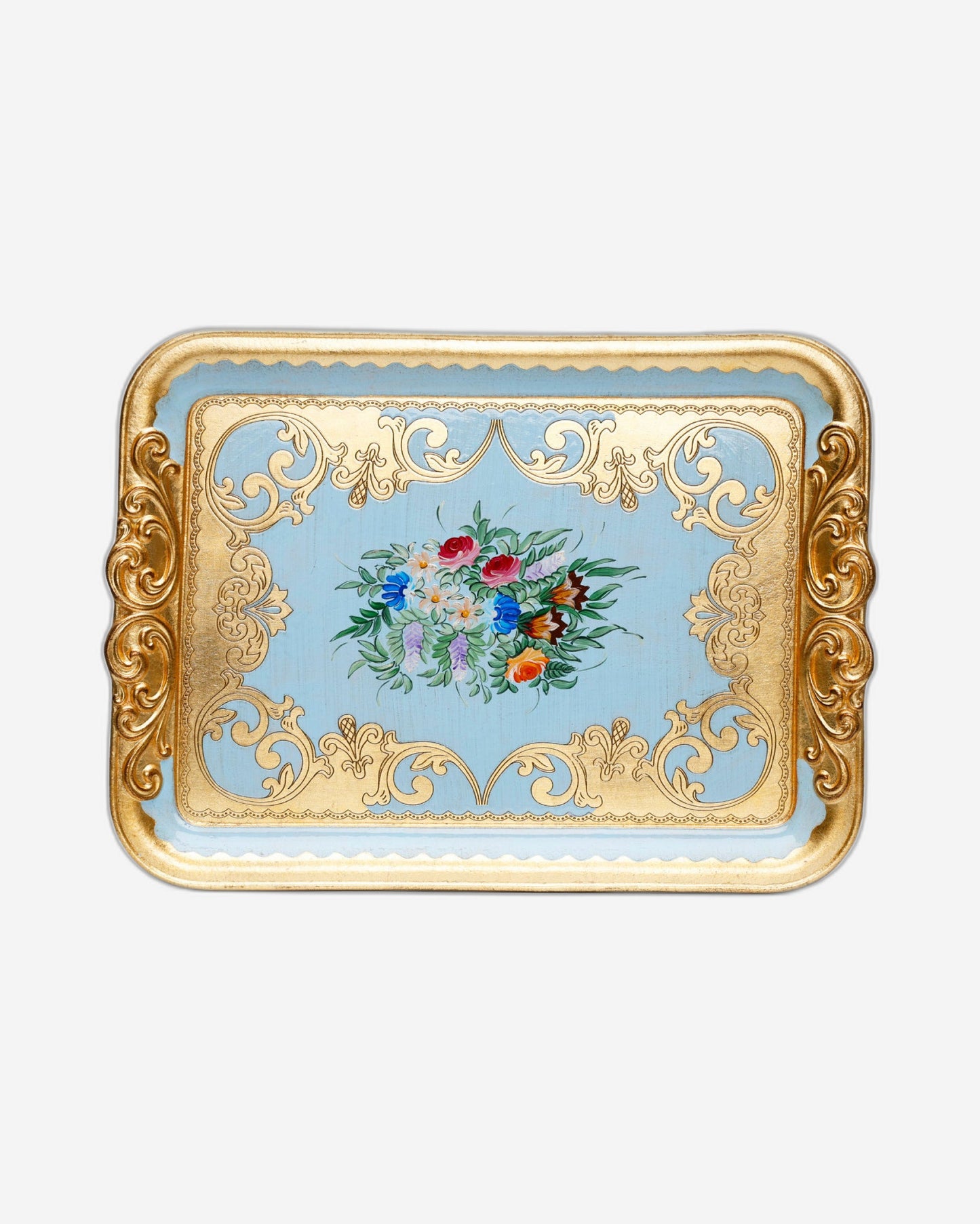 Sezzatini Ormanni Oro Celeste Ce03 Large Rect Tray With Handles - VL-234-5-3423