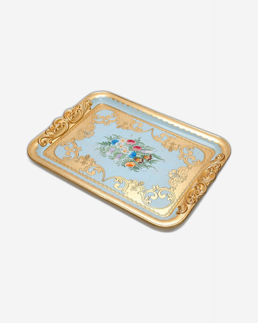 Sezzatini Ormanni Oro Celeste Ce03 Large Rect Tray With Handles - VL-234-5-3423