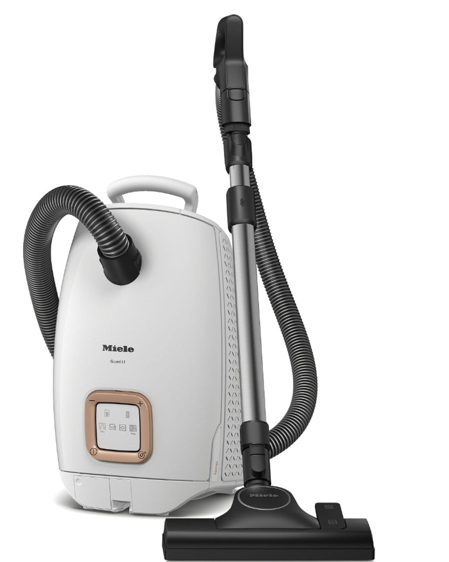 Miele Guard L1 Allergy Bagged Cylinder Vacuum Cleaner with Comfortable Handle Control, HEPA AirClean Filter, AllTeQ Universal Floorhead, LED Display Panel, in Brilliant White