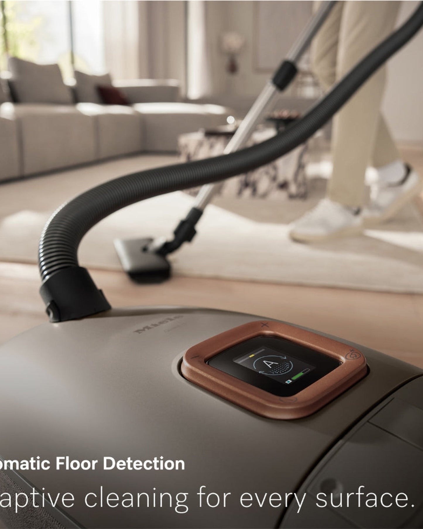 Miele Guard L1 Comfort XL Bagged Cylinder Vacuum Cleaner with Comfort Handle, AllTeQ and Parquet Twister XL Floorheads, LCD Display, in Titanium Pearl Finish