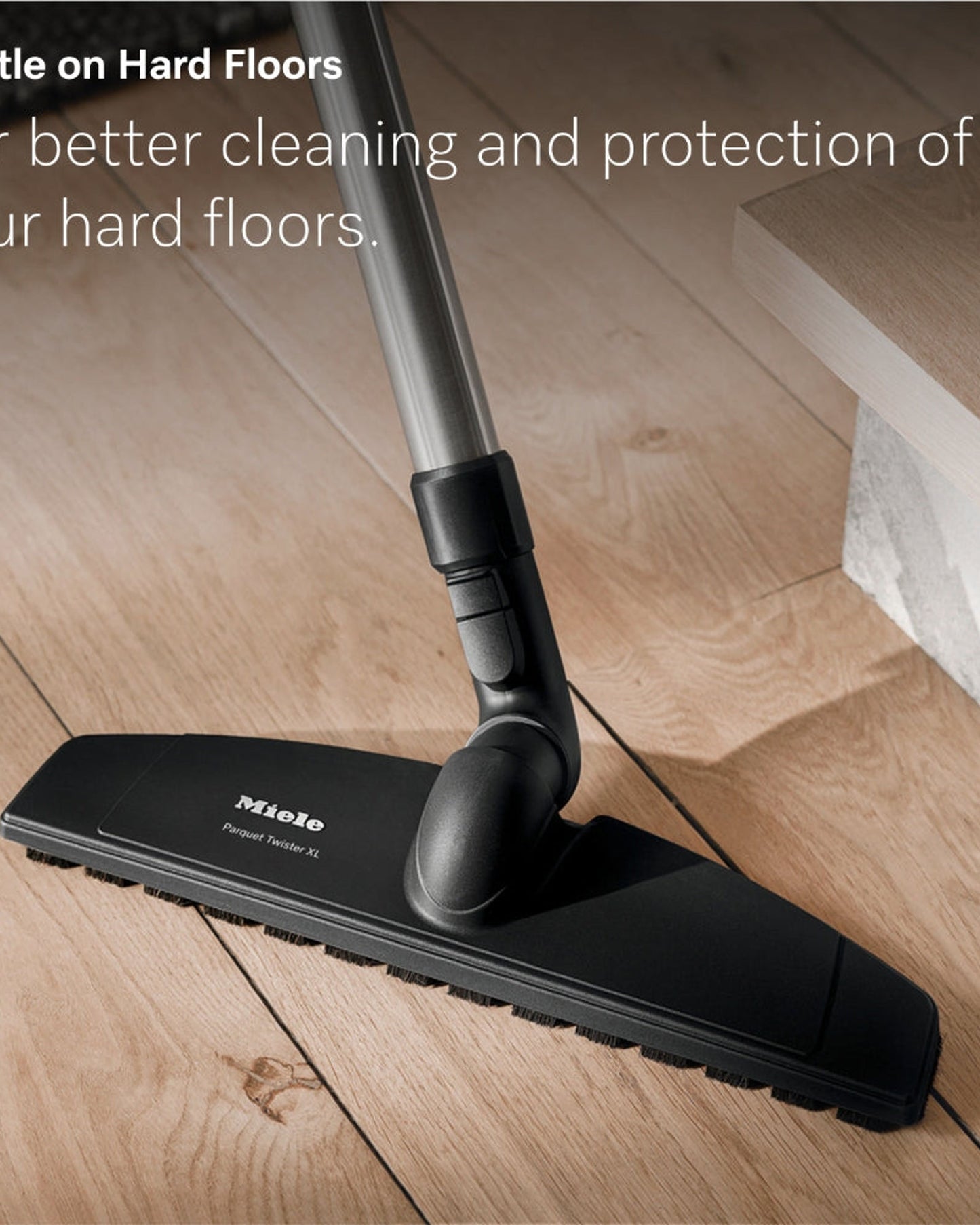 Miele Guard L1 Comfort XL Bagged Cylinder Vacuum Cleaner with Comfort Handle, AllTeQ and Parquet Twister XL Floorheads, LCD Display, in Titanium Pearl Finish