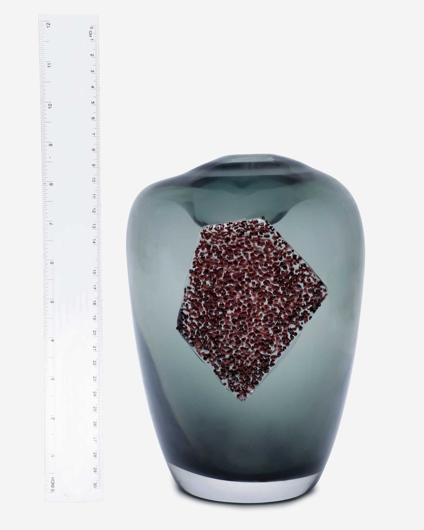 Dalian Glory Gray Vase With Glass Block -S