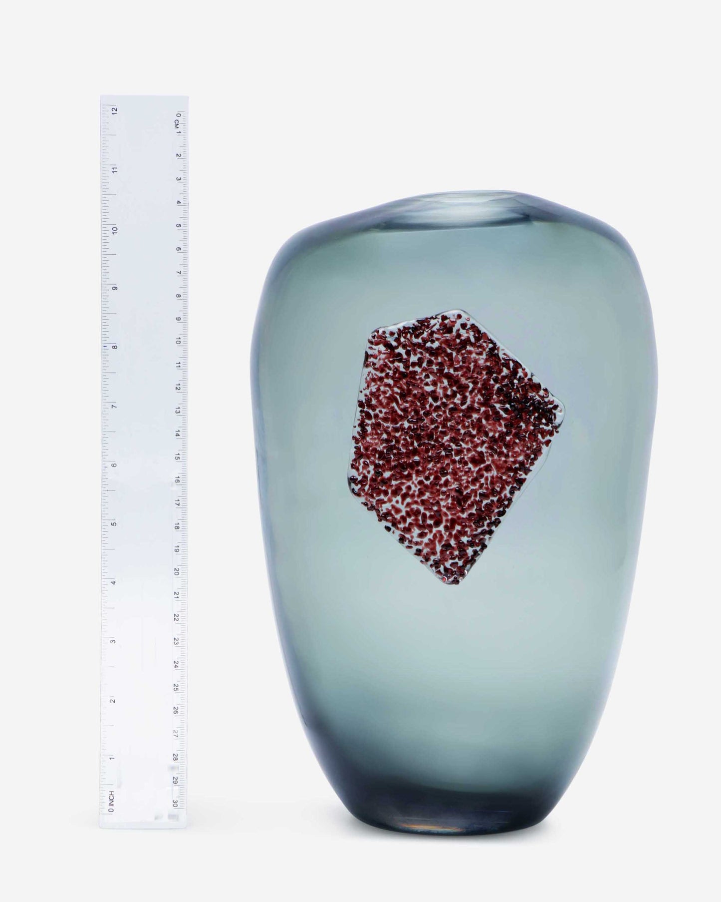 Dalian Glory Gray Vase With Glass Block -M