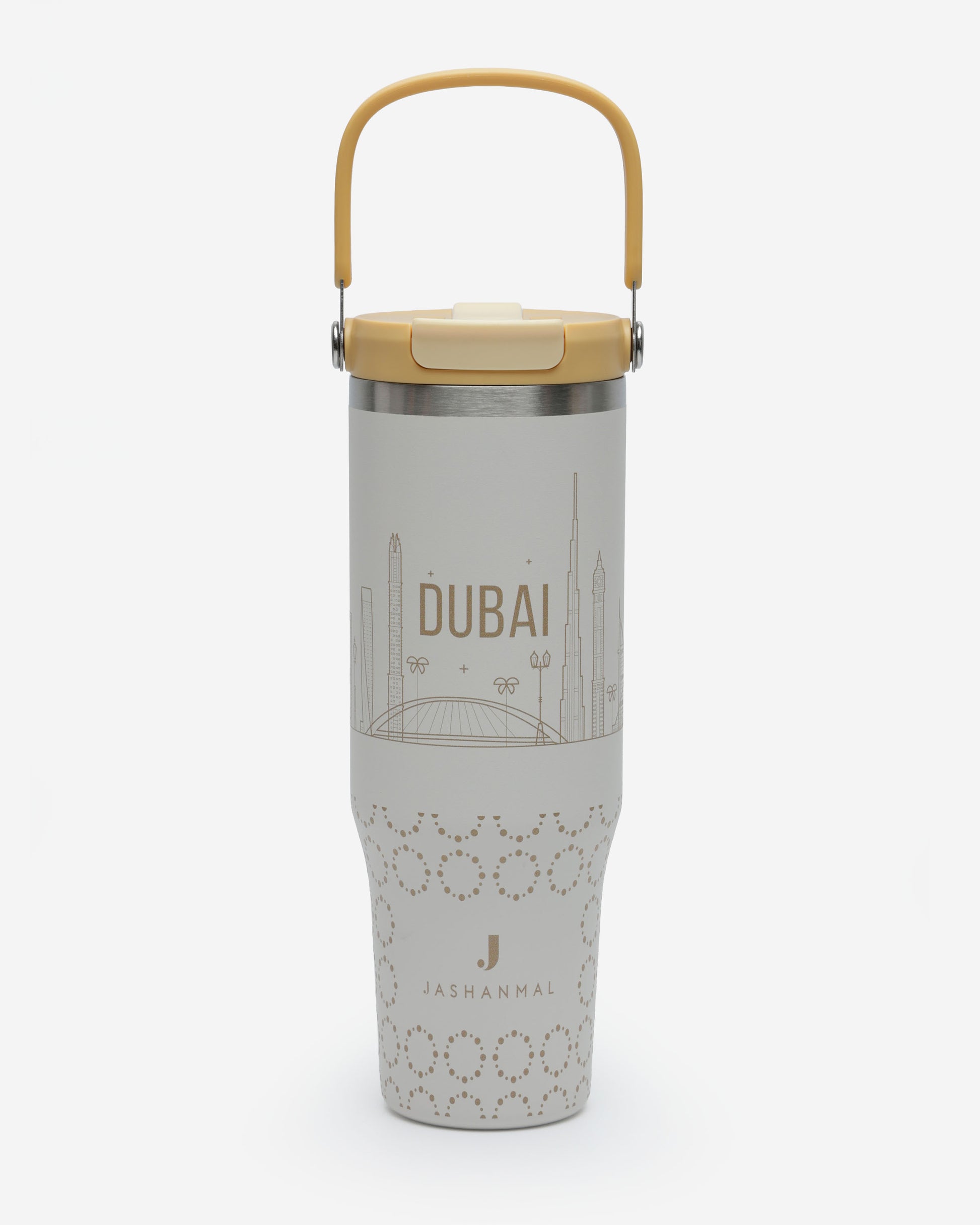 Insulated Stainless Steel Tumbler with Lid, Handle & Straw – 1.18L