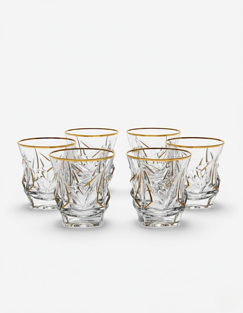 Bohemia Gold-Lined Non‑Lead Double Old-Fashioned Glass