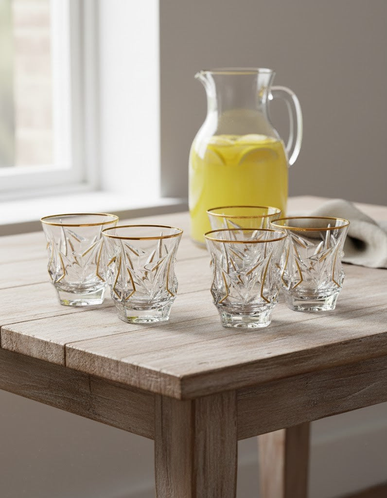Bohemia Gold-Lined Non‑Lead Double Old-Fashioned Glass