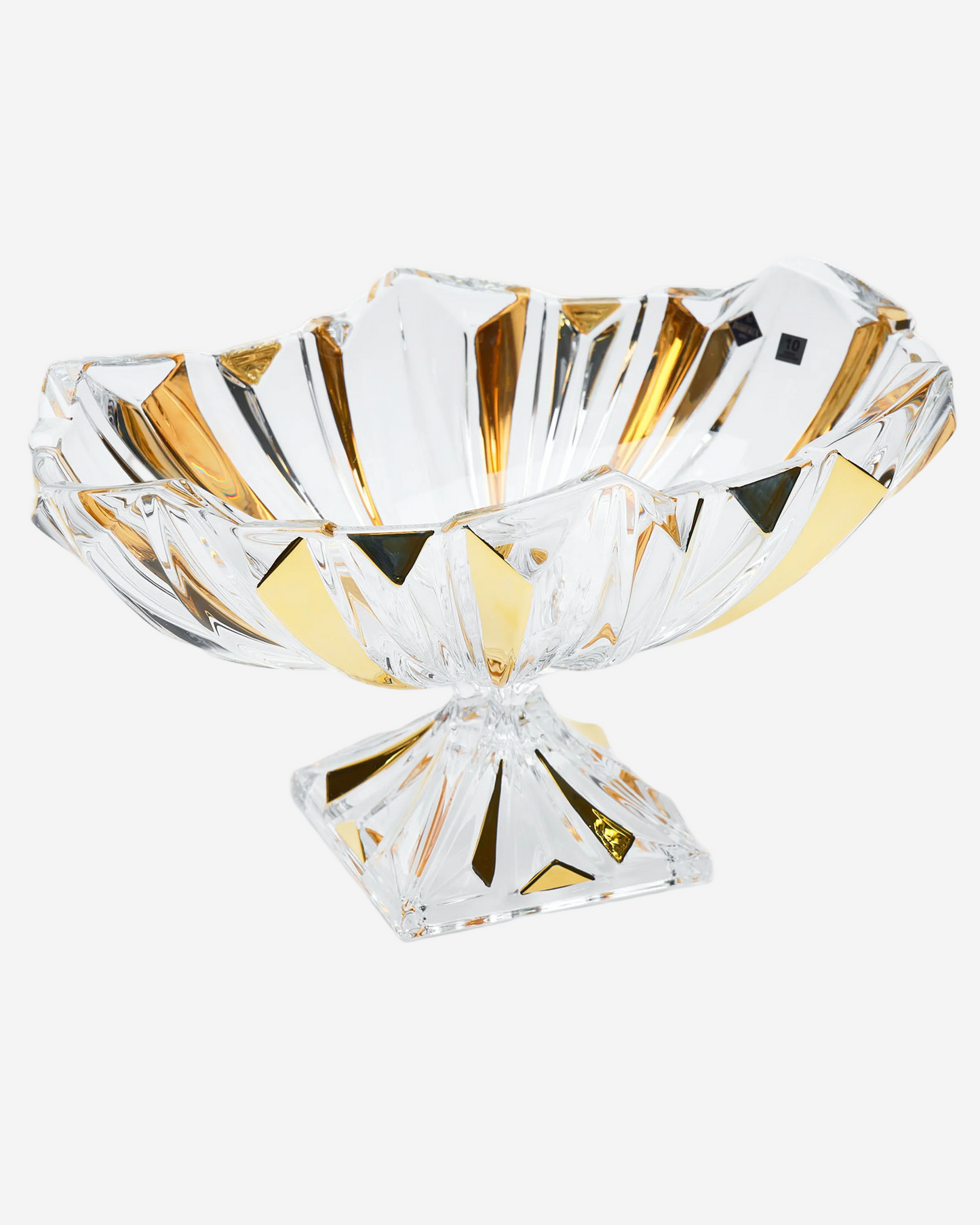 Bohemia Princess Footed Oval Bowl With Gold