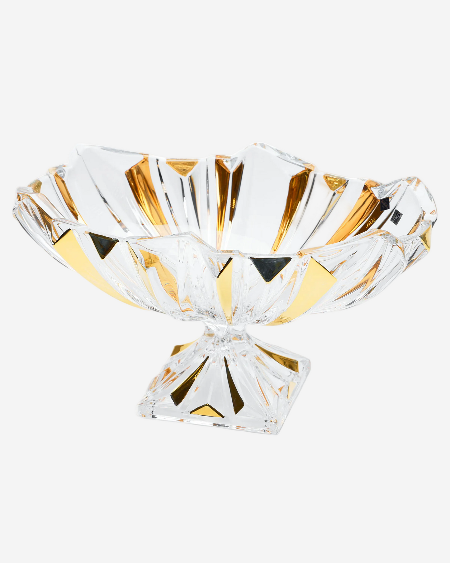 Bohemia Princess Footed Oval Bowl With Gold