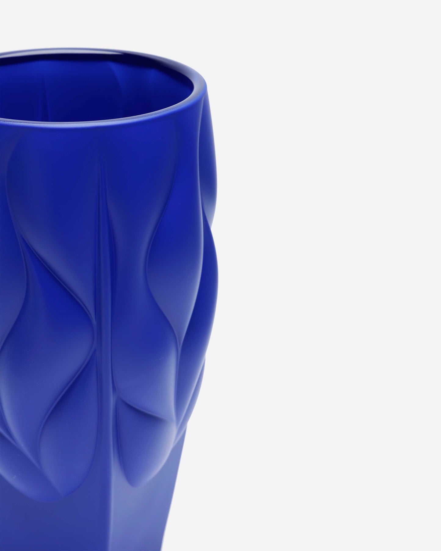Bohemia Bamboo Vase Type 2 Non Lead With Blue Satin