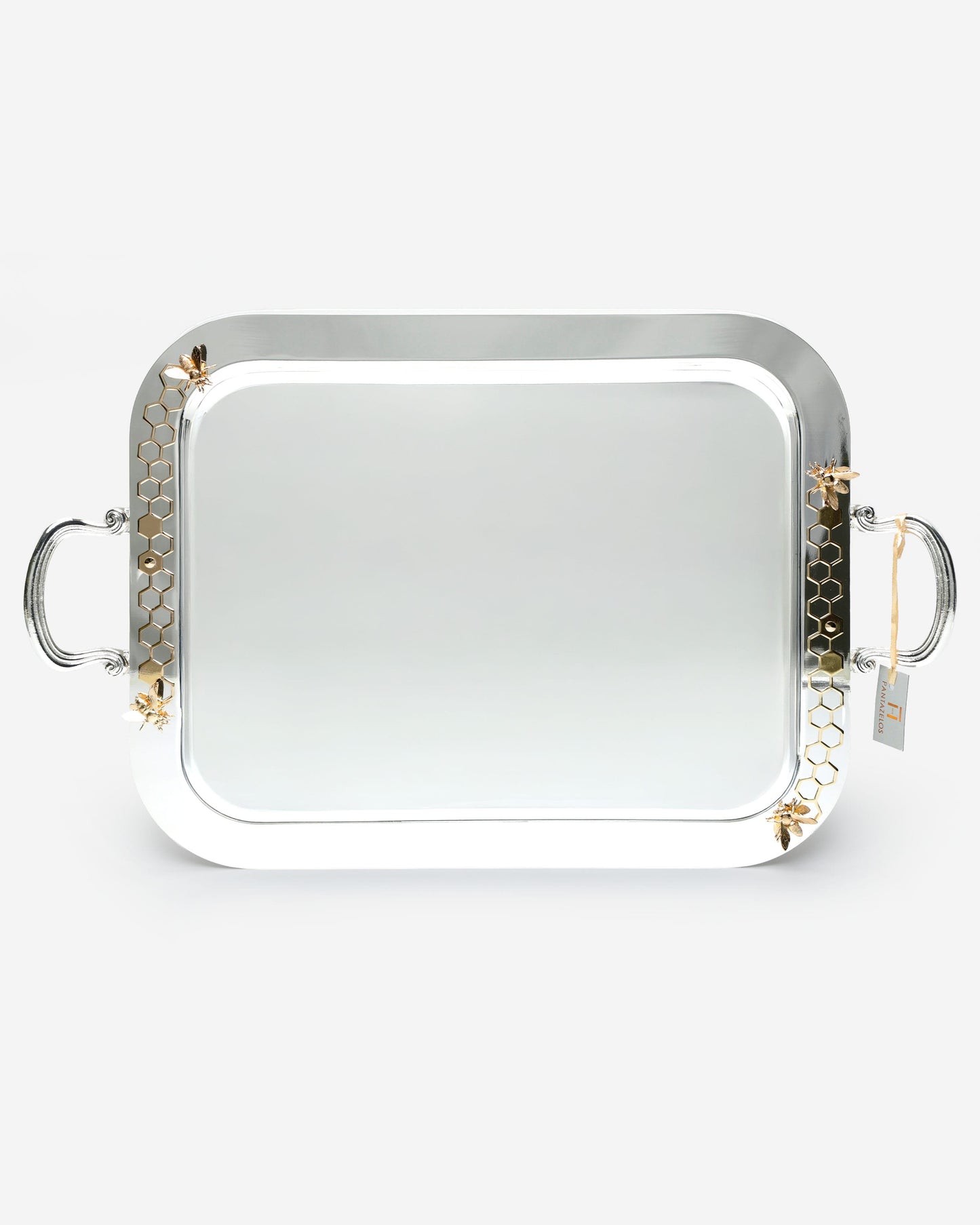 Honeybee Decorative Tray Double-Sided Bee Design with Handle - 43 × 33 cm