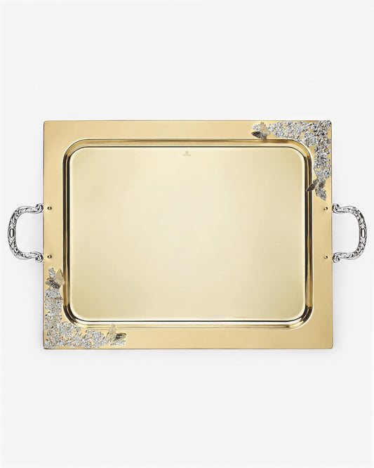 Tray with Flow Decor, Butterflies & Simple Handle – 55 × 45 cm