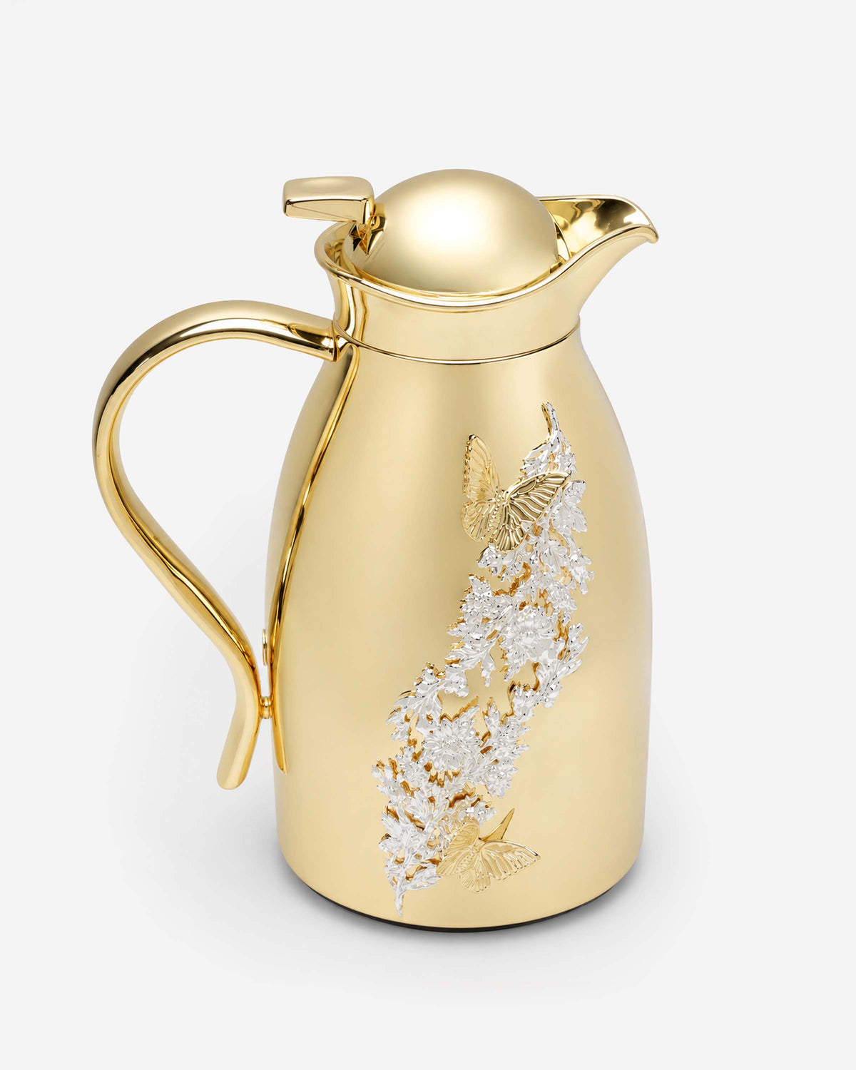 Thermos with Flow Decor, Butterflies & One-Side Decor – Simple Handle