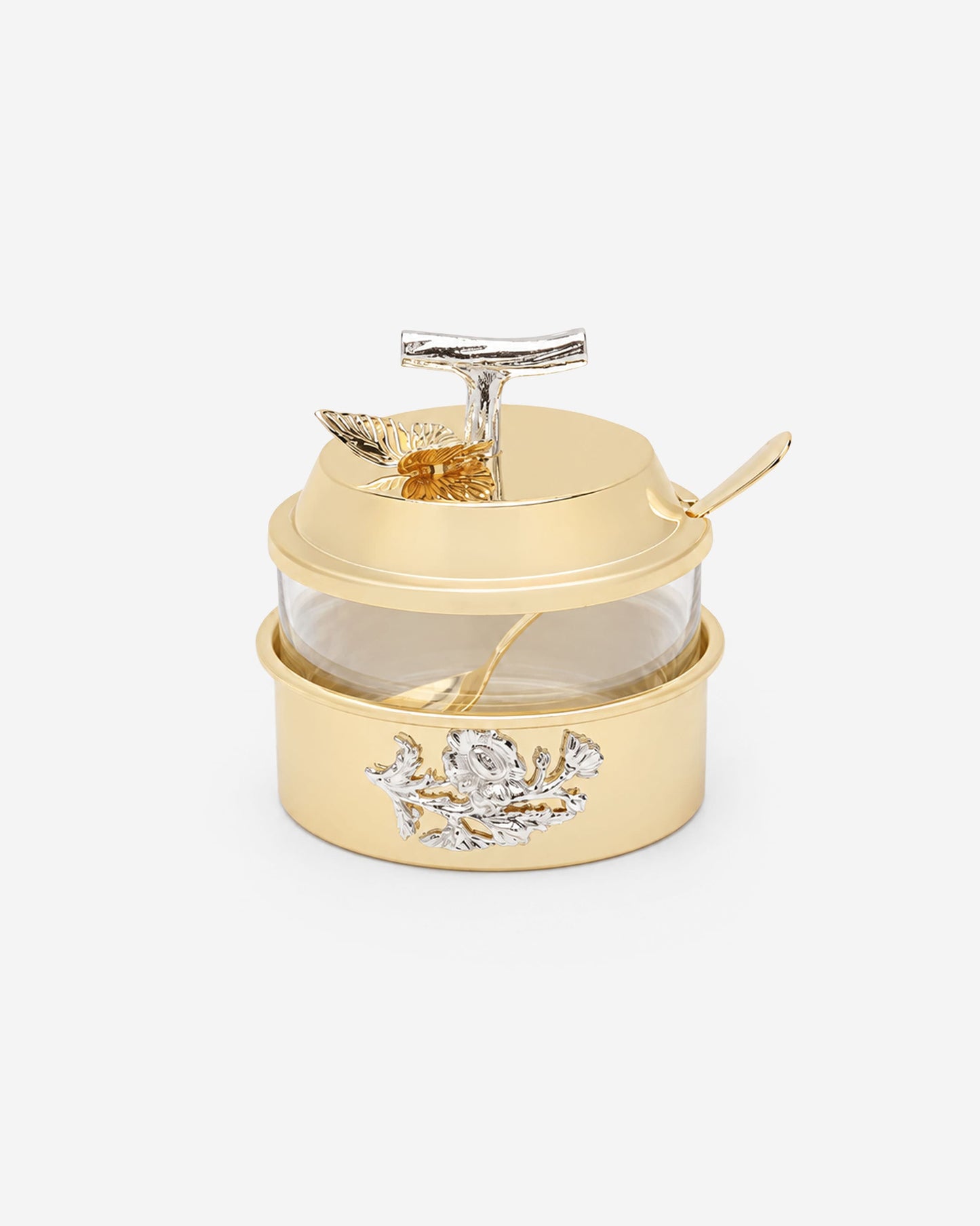 Pantazelos Sugar Pot with Case Cover & Flow Decor Butterfly Knob