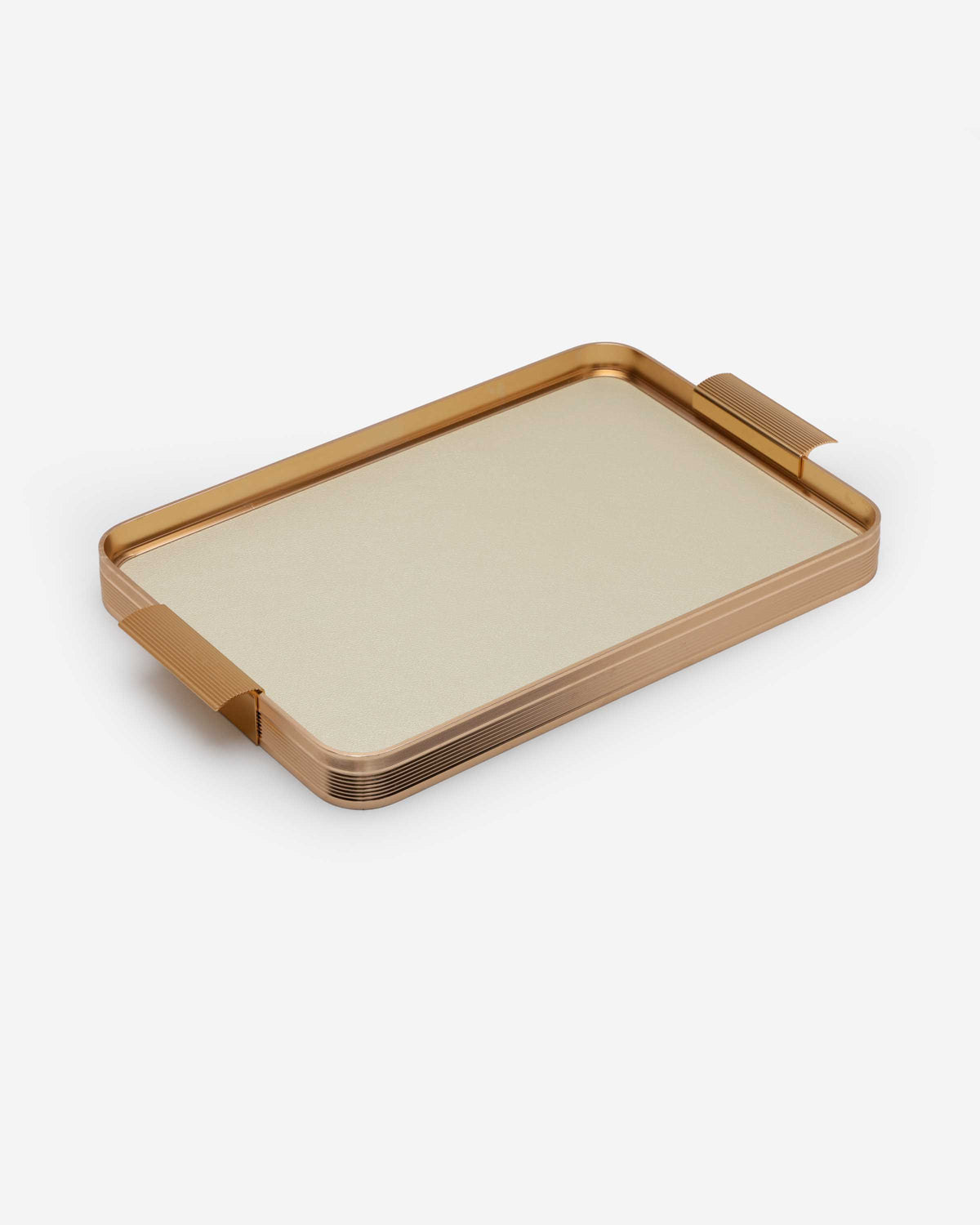 Shiny Beige Medium Leather Tray