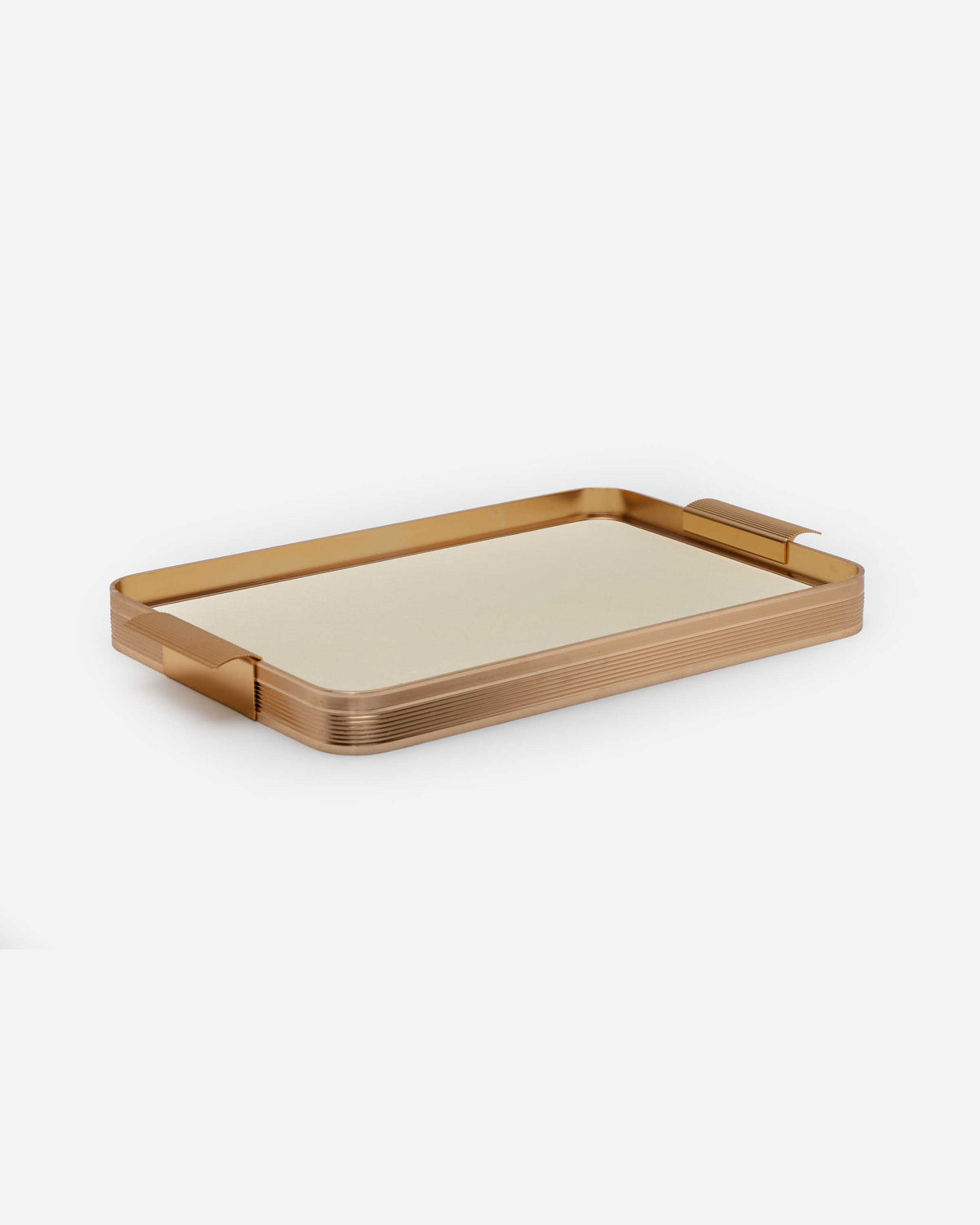 Shiny Beige Medium Leather Tray