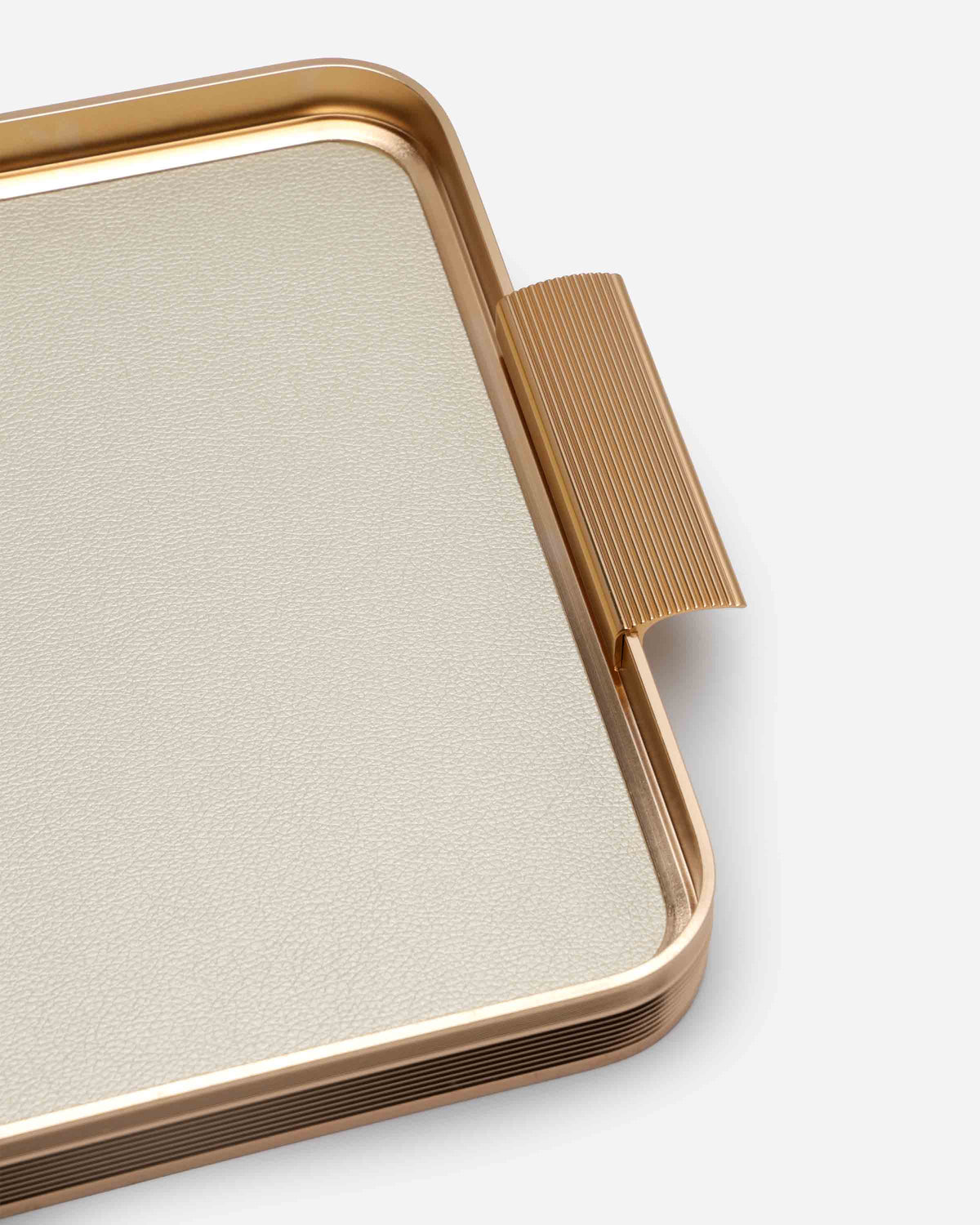 Shiny Beige Medium Leather Tray