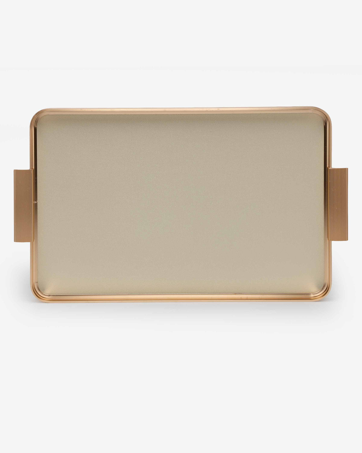 Shiny Beige Large Leather Tray