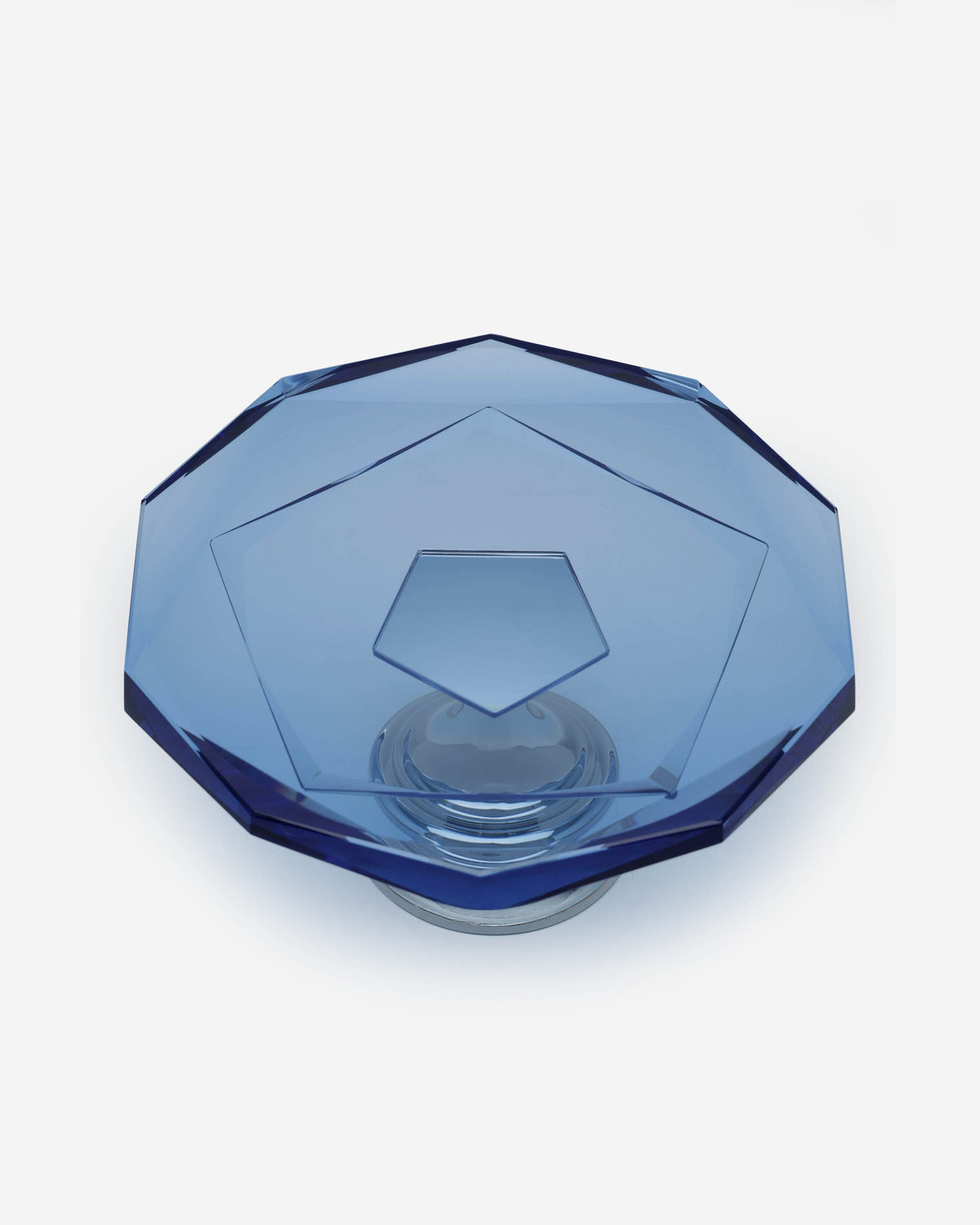 Winko Crystal Footed Cake Plate 24.5Cm Blue Silver